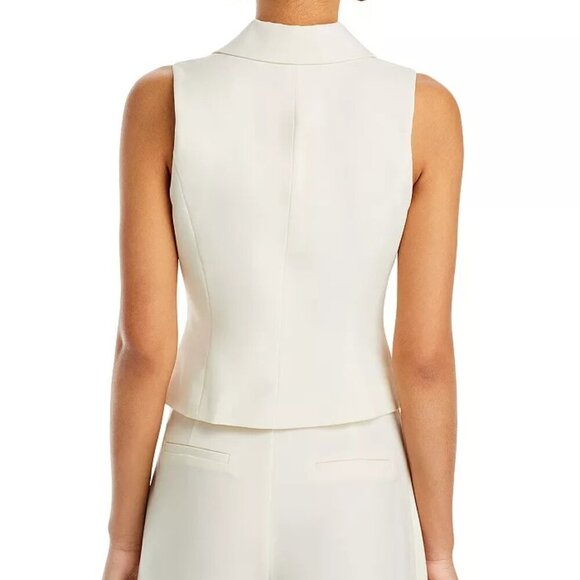 AQUA Double-Breasted Vest Ivory M NWT - Picture 7 of 8